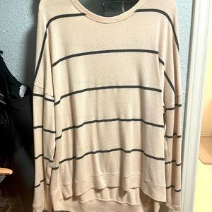 Cream and black striped oversized sweater/shirt